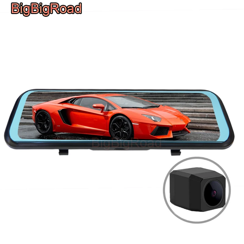 BigBigRoad For Peugeot 207 307 RCZ Traveller 107 108 4007 608 Pick Up Rifter Car DVR Dash Cam Stream RearView Mirror IPS Screen