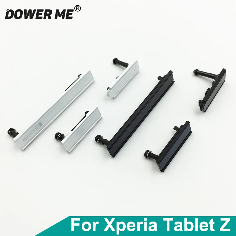 Aocarmo Osłona portu ładowania USB + Gniazdo Micro SD + Zatyczka przeciwkurzowa do gniazda słuchawkowego do Sony Xperia Tablet Z