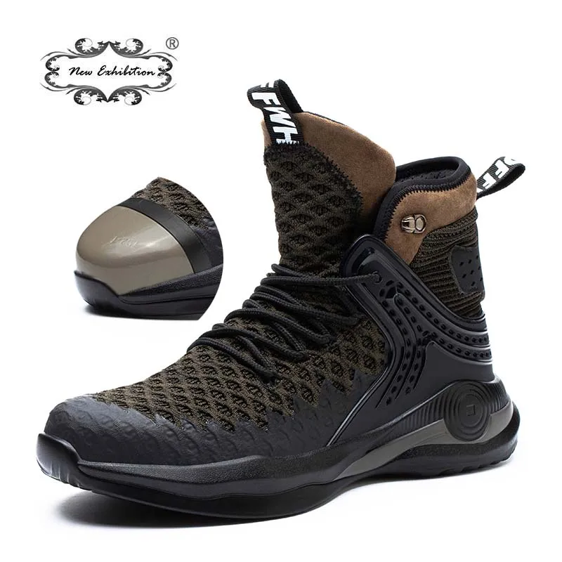 

Мужские защитные ботинки со стальным носком, кроссовки для улицы, неразрушаемые, резиновые, рабочие, всесезонные, 48