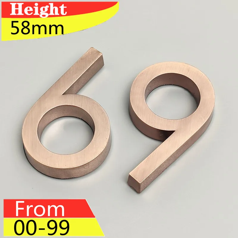 

House Letters & Number Bronze Door Plaque 2pcs Sign Plating Gate Digits 0 to 9 PlasticTag Hotel Home Sticker Address Door Label