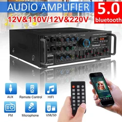 SUNBUCK-amplificador estéreo con bluetooth, dispositivo con sonido envolvente, USB, SD, AMP, FM, DVD, AUX, pantalla LCD, cine en casa, Karaoke, Control remoto, 2000W, nuevo