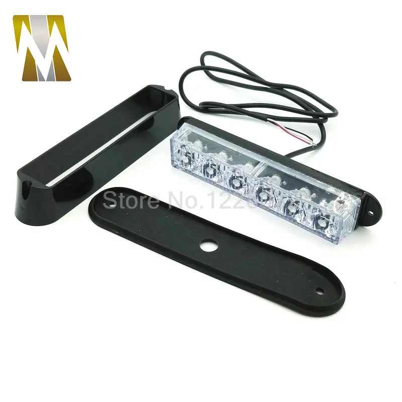 New 12W High Power 6 LED Waterproof Car Truck Emergency Strobe Flash warning light Amber Red blue green