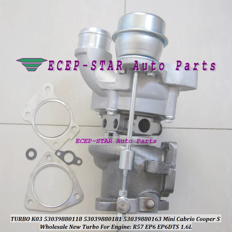 

Turbo K03 181 53039880163 53039880118 53039880181 For Mini Cabrio Cooper S R55 R56 R57 2002-10 EP6 DTS CDTS N14 1.6L No E-valve