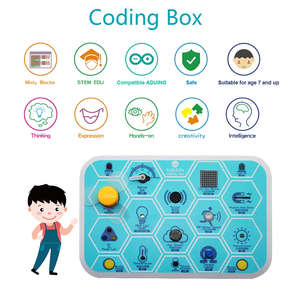 keyestudio Kidsbits Maker Coding Box V1.0  Starter Kit For Arduino STEM Education 7+