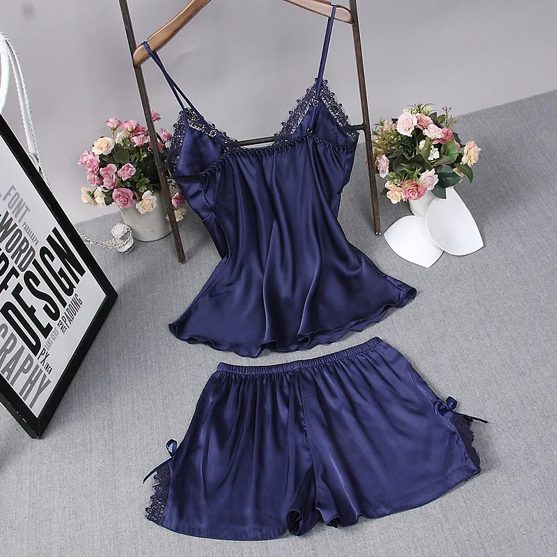 Sexy Summer Womens 2PC Robe Bath Gown Strap Top Pants Pajamas Sets Sleepwear Lady Home Wear Nightgown Suit Sleepshirts M-XXL