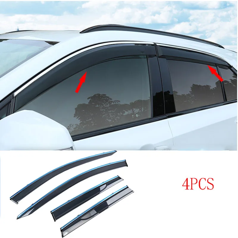 

Fits For Cadillac CT4 2020-2021 Car Plexiglass Window Visor Shades Sun Rain Guard Moulding Styling Accessories 1Set