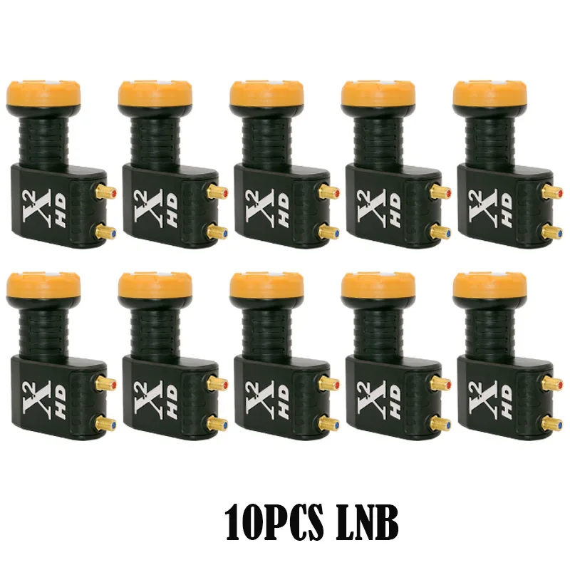 

10pcs X-Square Universal LNB For Satellie TV Receiver Twin LNB High Power Quality Ku Band LNBF Noise Figure 0.1dB Twin LNB