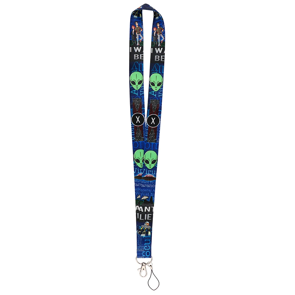 Ransitute R2279 Funny Figure Alien Neck Strap Lanyards ID Badge Card Holder Keychain Phone Gym Strap Webbing Necklace Gift