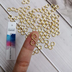 Camal 100pcs 13x6mm Infinity Symbol Gold S 8 Clasp Metal Connector Hook Crystal Pendant Chandelier Part Jewelry Finding