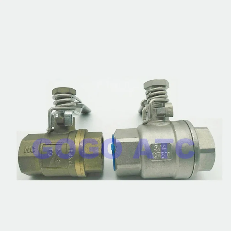 High quality Ball valve brass Stainless steel Small Spring automatic return ball valve DN20 Female thread 3/4