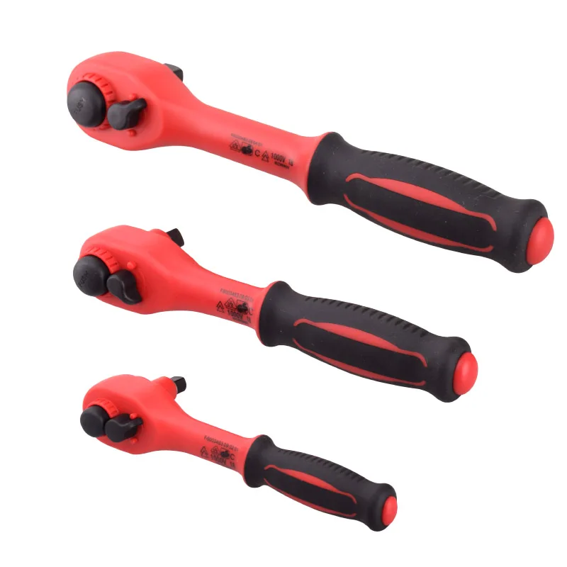 High Voltage 1000V Insulated Ratch Wrench 1/4 3/8 1/2 IEC60900 VDE Certification Insulation Spanner Tools