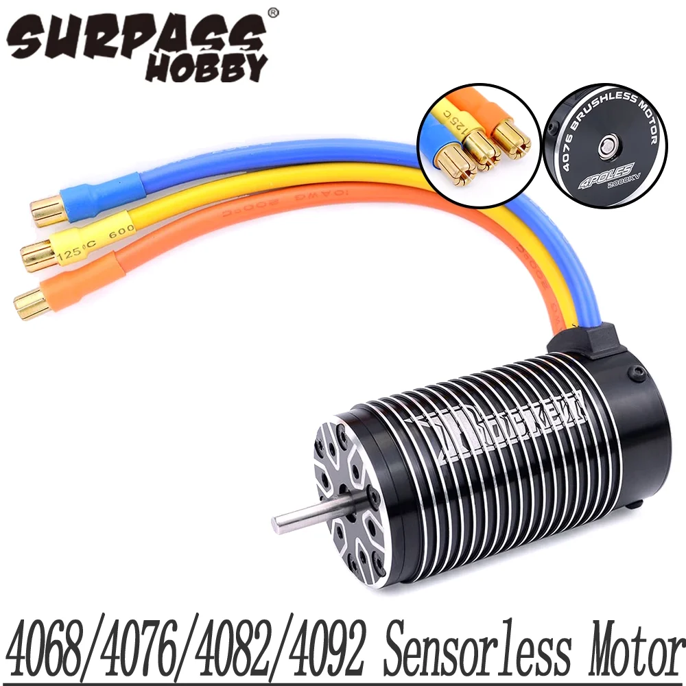 

Rocket SURPASS HOBBY 4068 4076 4082 4092 Sensorless Motor Waterproof Brushless Motor 5mm for 1/8 RC Car RTR Scx10 Trx4 Traxxas