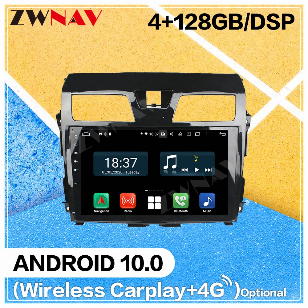 128G Carplay Android 10 screen Car DVD Player for Nissan Tenna 2013 2014 2015 car BT GPS Navigation Auto Radio Stereo Head unit