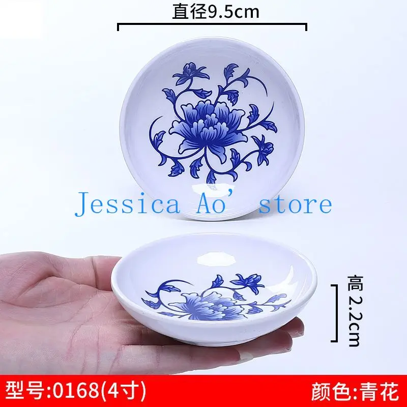 4pcs Blue and White Small Sauce Bowl Cute Plates Set Soy Sauce Dish Seasoning Bowls Dip Dish Flavoring Dishes Tableware