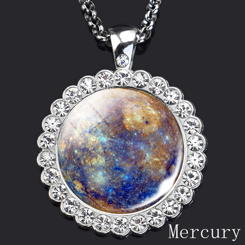 Solar System Necklace Solar System Planet Jewelry Moon Mars Earth Sun Mercury Jupiter Neptune Venus Saturn Pendant Necklace