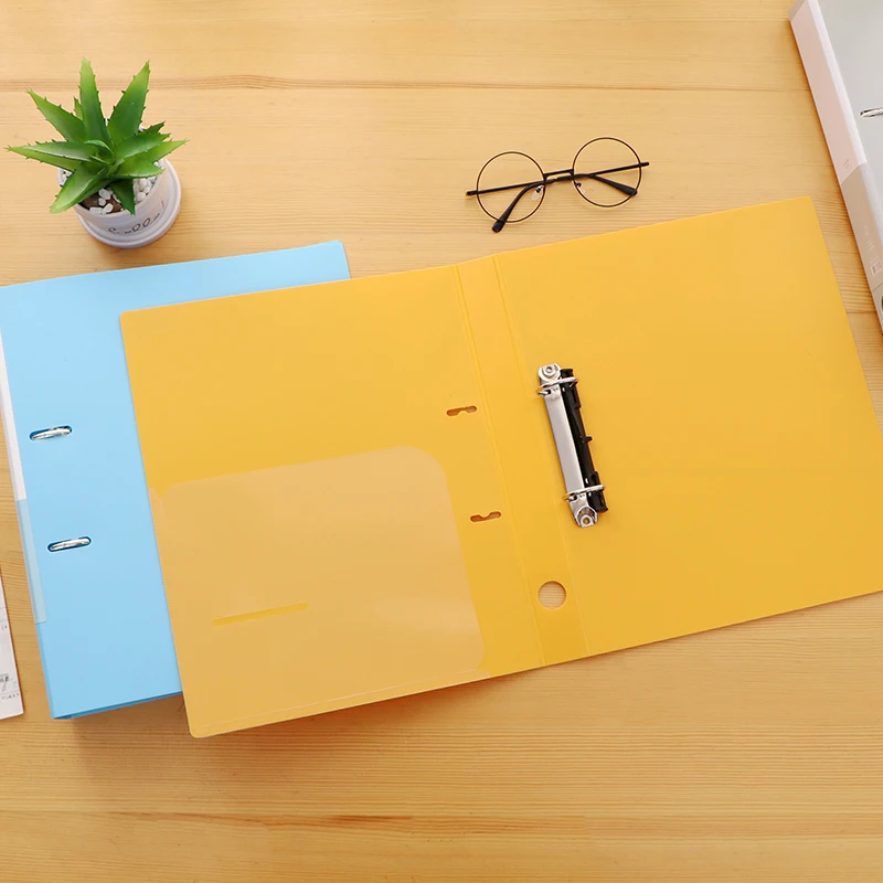 Colorful A4 File Cover 2-Ring Binder A4 File Folder For Document Organizer Office Supplies