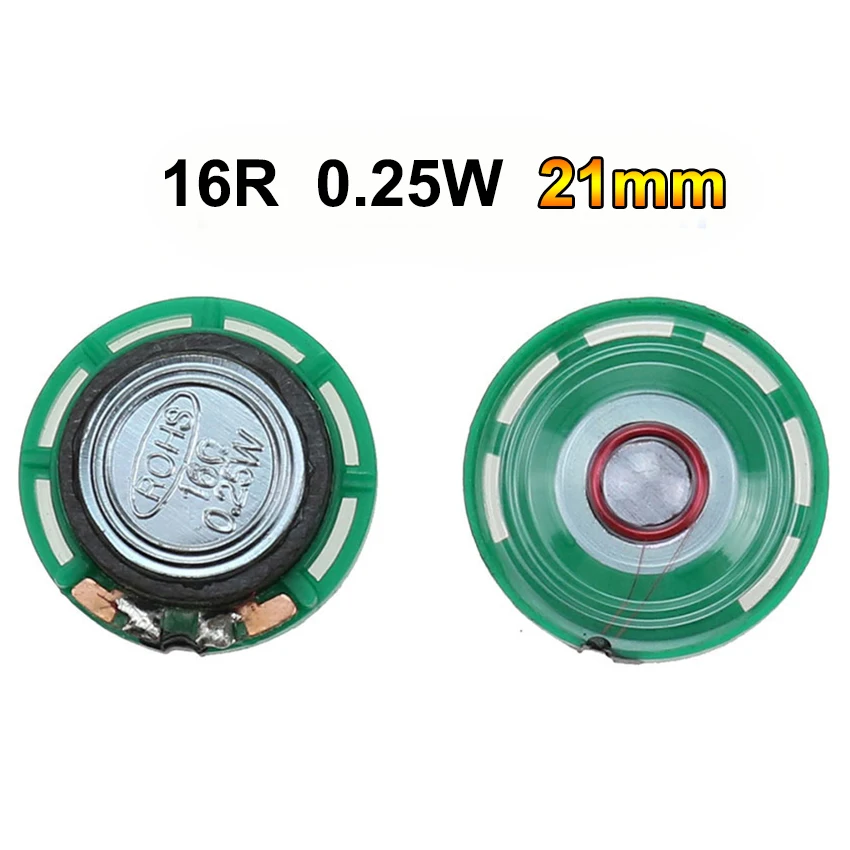 Cltgxdd 2PCS Nuovo Ultra-sottile Altoparlante Campanello Corno Giocattolo-car corno 16 ohm 0.5W 0.25W 16R Altoparlante 21 23 27 29 36 40 millimetri