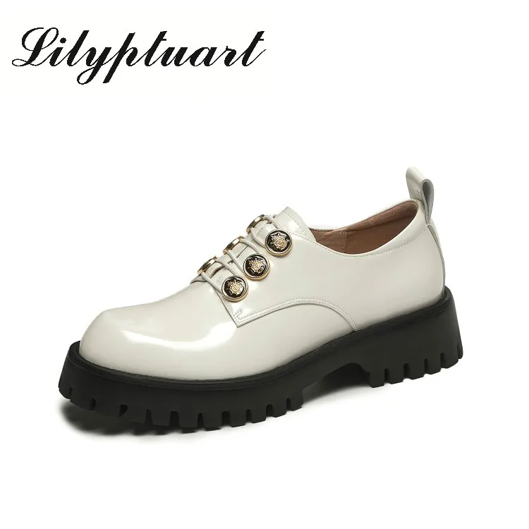 

Spring and autumn yuan't lace-up flat shoes, high heels for ladies and students, simple and versatile leather low-top shoes