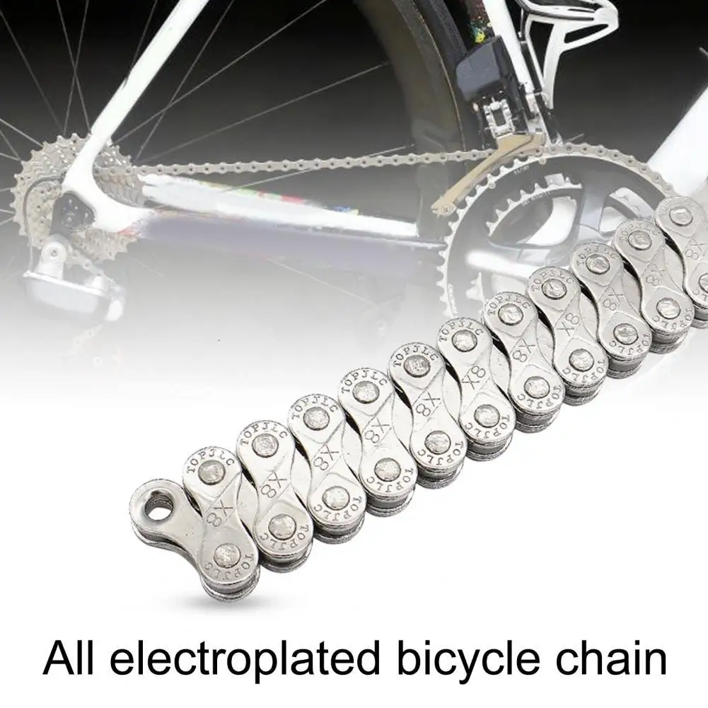 6/7/8/18/21/24-speed Bike Chain Long Fully Electroplated 116 Knots Professional Bicycle Chain Link for MTB