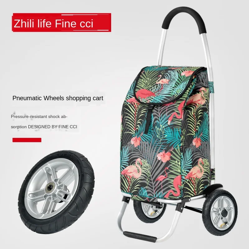 shopping cart climbing stairs folding portable grocery shopping cart small cart inflatable wheels cart home trolley a6521