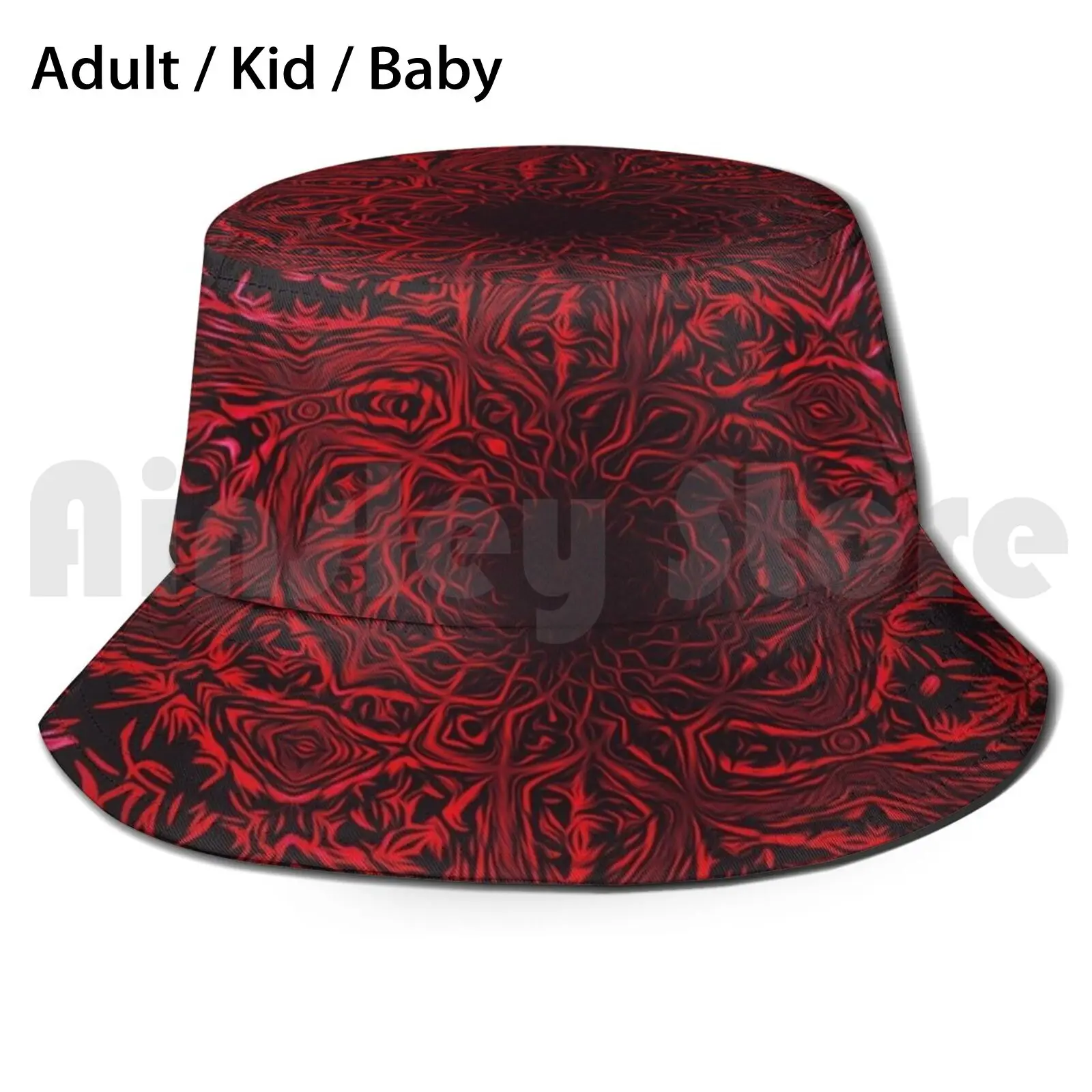 Mostrath Bucket Hat Adult kid baby Beach Sun Hats Psychedelic Art Abstract Art Hell Rorschach Depression Art Helpless