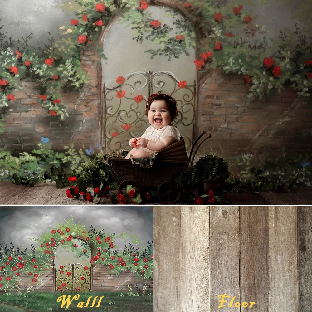 Flower Garden Photography Backdrop Kids 1st Birthday Artistic Portrait Newborn Background Children Professional Photostudio Prop