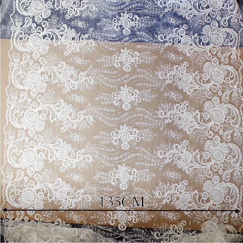 Sequin Embroidery Lace Fabric, Wedding Handmade DIY Material ,Garment Tablecloth Curtain Decoration Lace Fabric Accessories