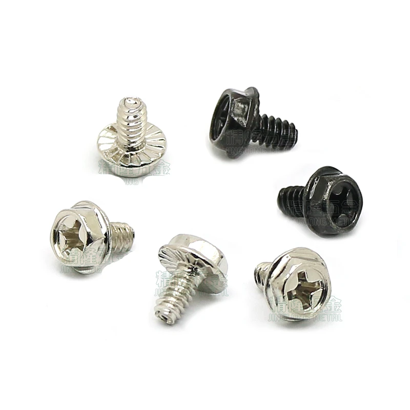 

50pcs Thumb Screw 6-32*6 Thread Teeth Outside Hex Computer PC Case Cooling Fan Toolless Adjustment Screw Thumbscrews