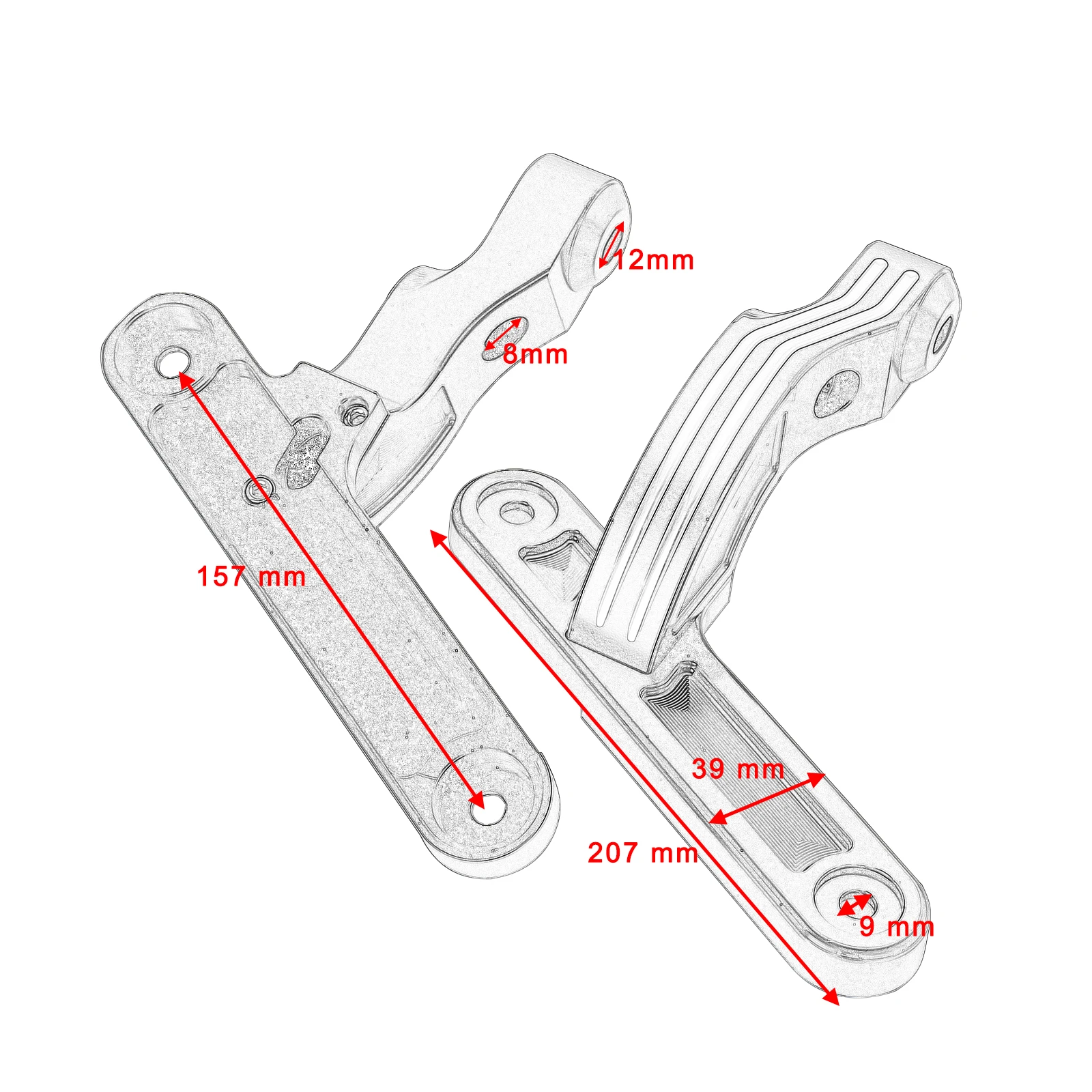 Bracket Fog Lights Mounting Brackets Frame For Harley FLHT FLHTK FLHTCU FLHX FLHXS 2014-later Motorcycle Models Aluminum