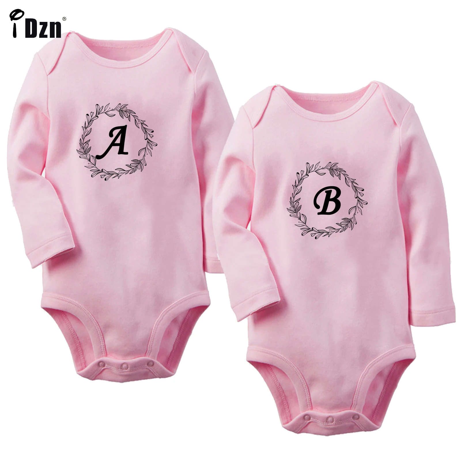 

Cute Newborn Clothing Twins Baby Girls & Boys Funny Garland Angel Wings A and B Bodysuit Cotton Rompers Long Sleeve Jumpsuit