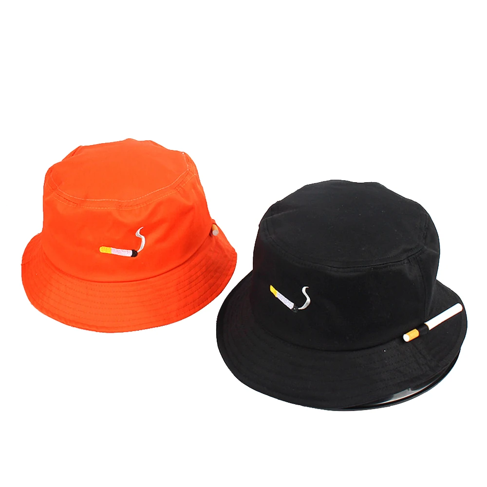 2024 Cigarette Embroidery Bucket Hat Men Women Hip Hop Fishing Cap Adult Panama Bob Hat Summer Lovers Flat Hat Cotton NO CHILL