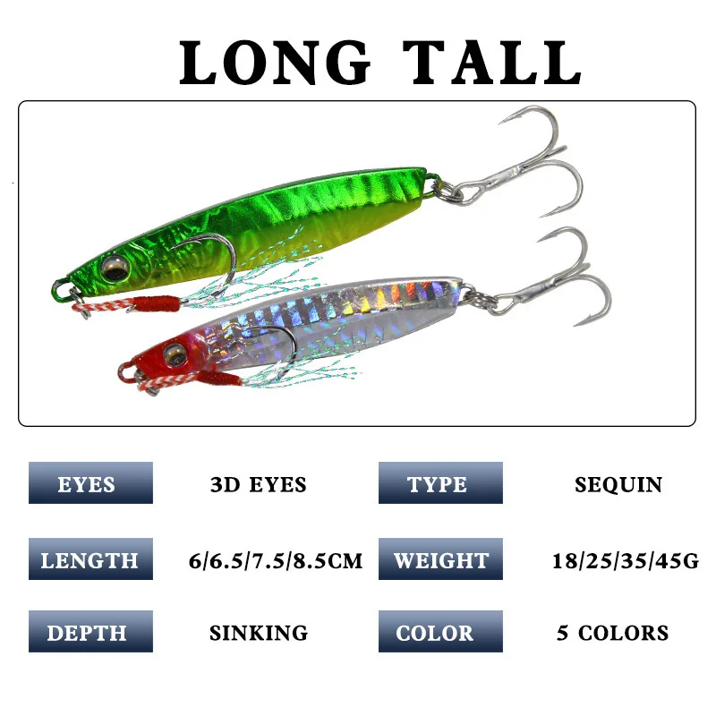 Jig balıkçılık Lures ağırlıkları 18-45g balık yemi ayrı oturtma cazibesi olta iğnesi Metal Jig bas seti Pesca tuzlu su Lures Isca yapay