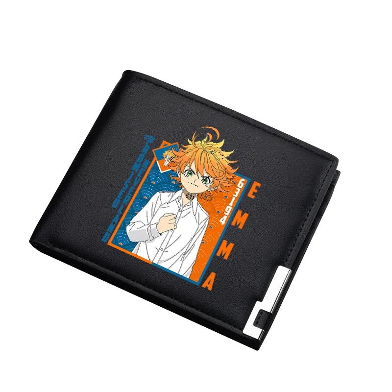 The Promised Neverland Anime Long Purse Coin Women Pu Leather Short Wallets Cartoon Gifts ID Card Holder Emma Norman Money Bag