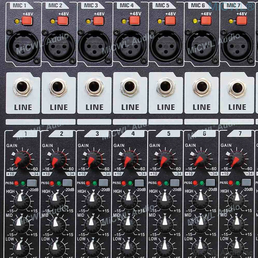 MiCWL TX8-خلاط رقمي احترافي للميكروفونات ، وحدة تحكم للمزج ، مجموعة مزدوجة ، 8 قنوات