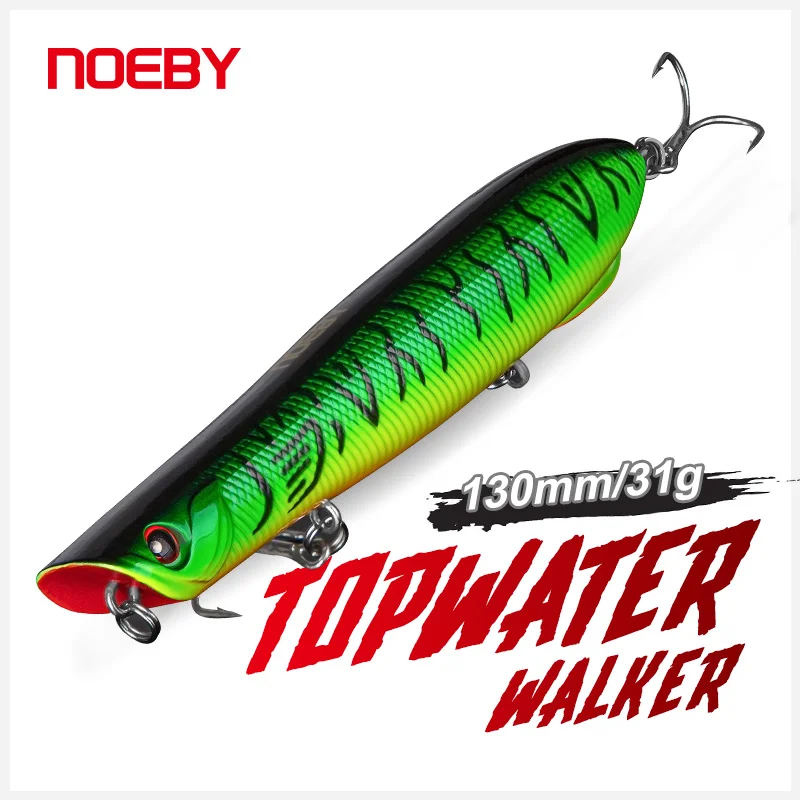 Noeby Fishing Lure Topwater Pencil Walker Popper 130mm 31g Wobblers Surface Pencil Artificial Hard Bait Saltwater Fishing  Lures