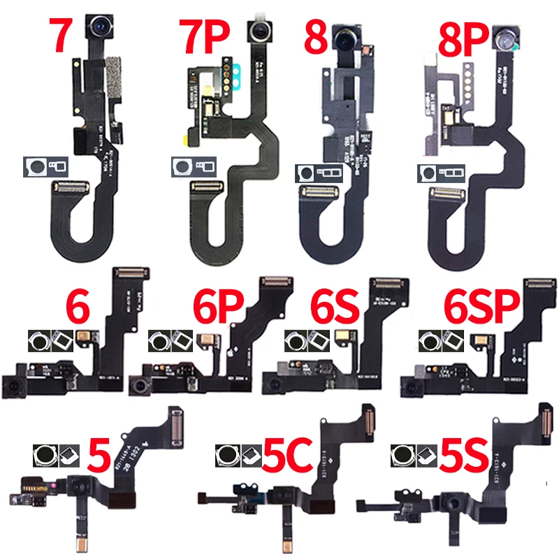 Original Small Front Camera For iPhone 5S SE 5 6 6s 7 8 Plus Proximity Sensor Face Front Camera Flex Cable Phone Repair Parts