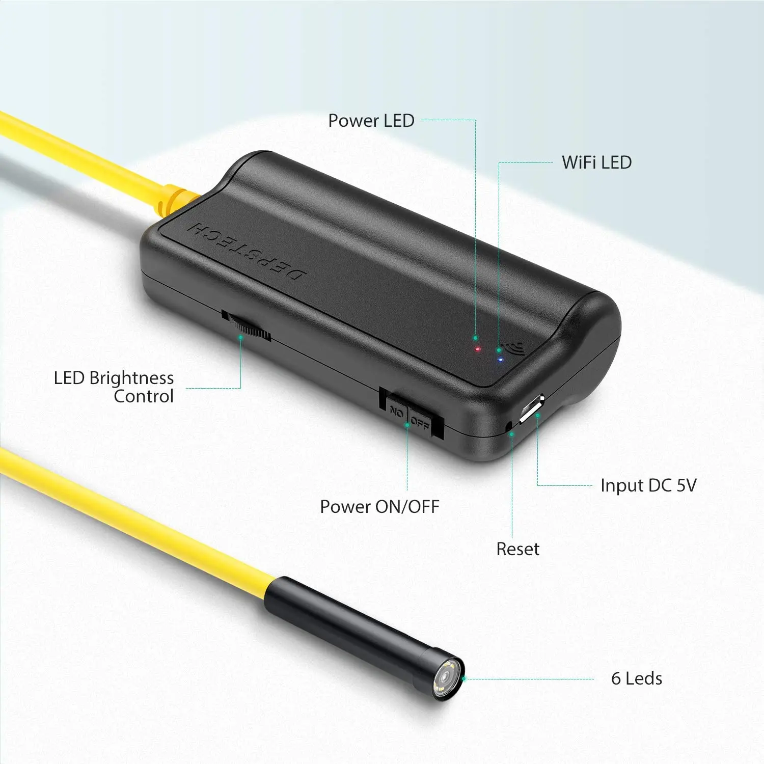 AAA+ 2MP / 5MP Wireless Endoscope Wifi Inspection Camera Snake Borescope Tube for Underwater Vent Pipe Car Repair