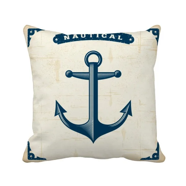 Anchor Droits Admiralty Blue Military Ocean Throw Pillow Square Cover