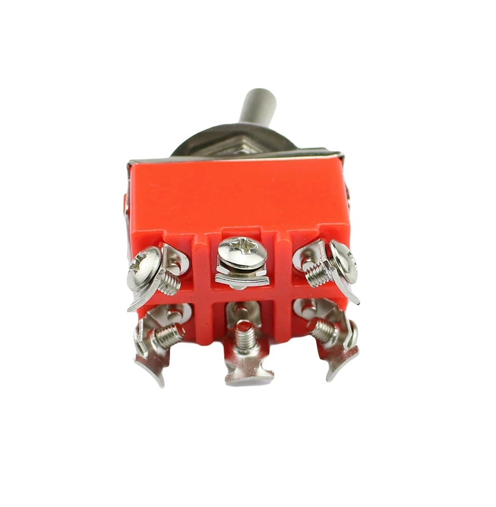 1PCS E-TEN1322 15A/250V 6 pin Waterproof Switch Cap On-Off-On Miniature Toggle Switches orange