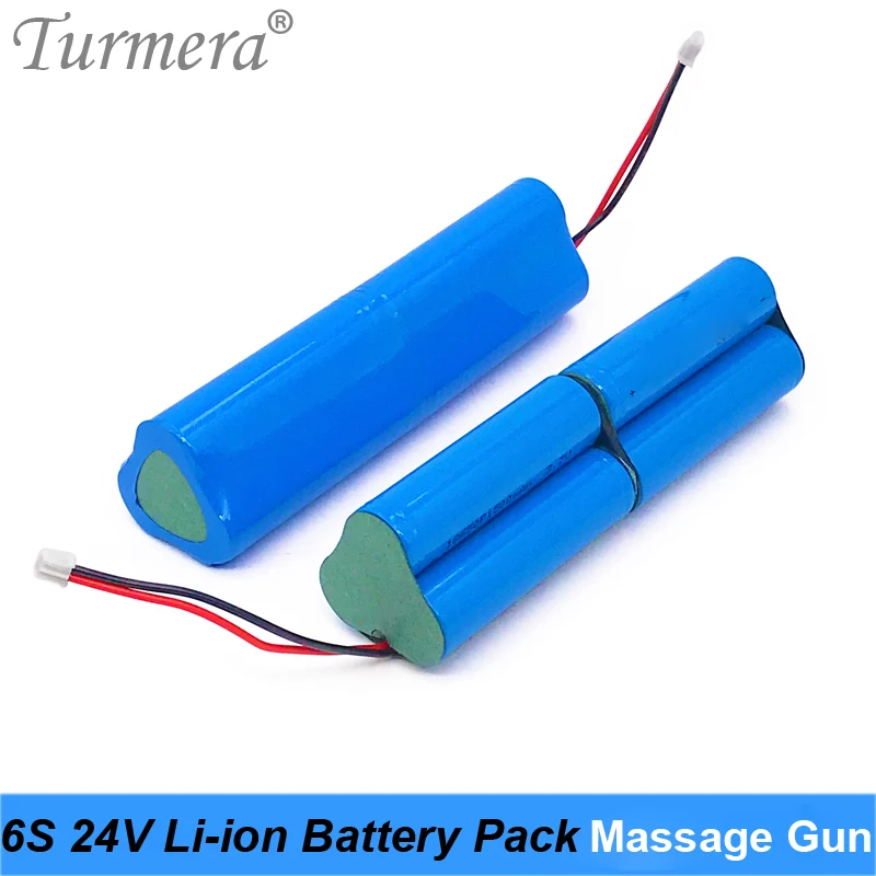 Turmera 6S 24V 3000mAh Rechargeable Lithium Battery for Massage Gun Muscle Massager Replace Battery and Screwdriver Battery Use