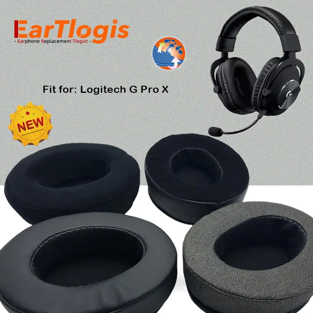 

EarTlogis Replacement Ear pads for Logitech G Pro X Headset Parts Earmuff Cover Cushion Cups Pillow