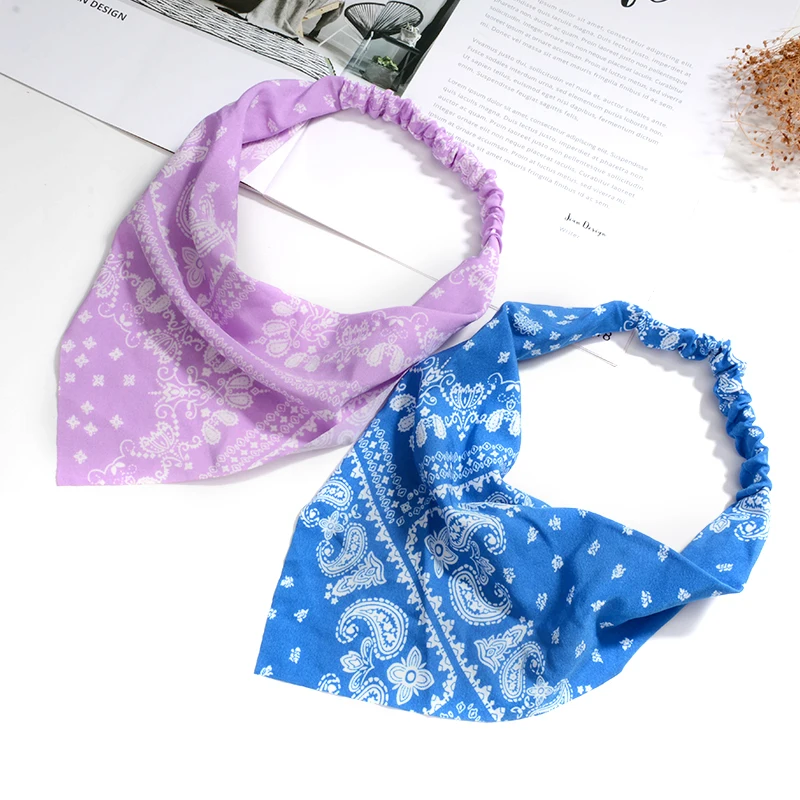 Bandana de varios estilos para mujer, pañuelo triangular para la cabeza, banda elástica suave para el cabello, pañuelo con estampado Floral bohemio,