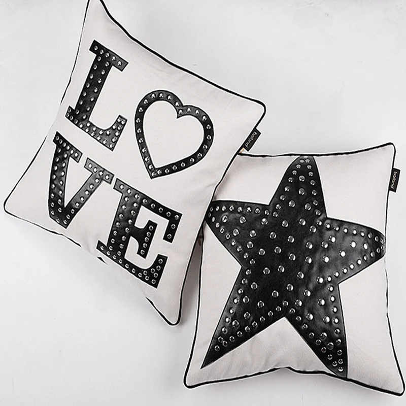 

Handmade Beading Pillow Case Cushion Covers Cojines Decorativos Para Sofa Geometric Star Throw Pillows Cushions Cover Coussin