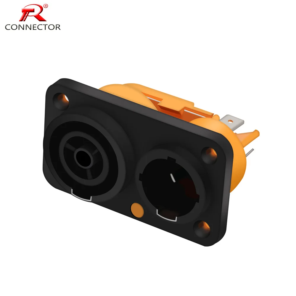 1PC PowerCon Waterproof Socket LED Screen Audio Connector Input Output 250V 16A Siamese Socket