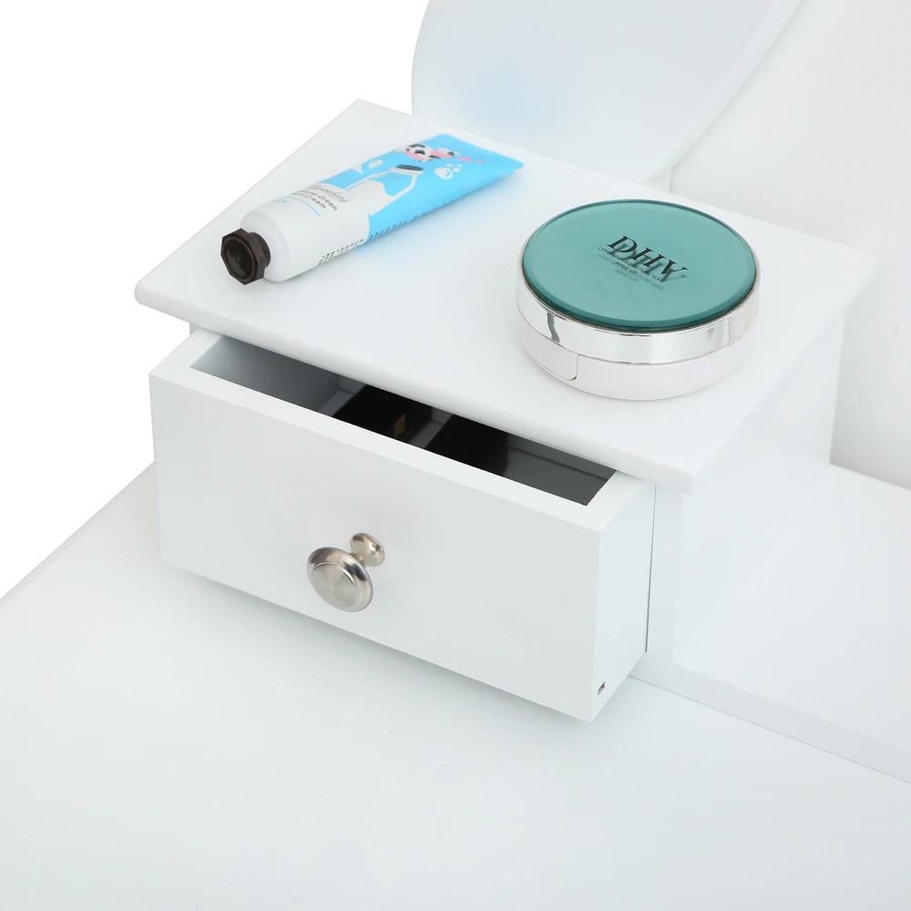 FCH Single Mirror 5 Drawer Dressing Table White