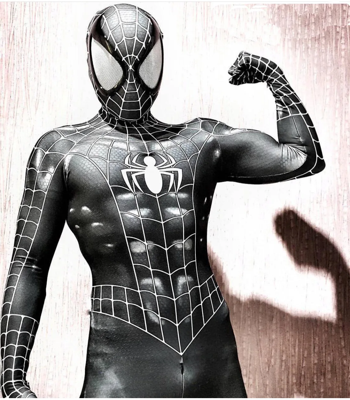 Anime Symbiont Black Raimi Spiderman Costume Cosplay Superhero Zentai Jumpsuit Spandex Bodysuit Halloween Costume for Adult Kids