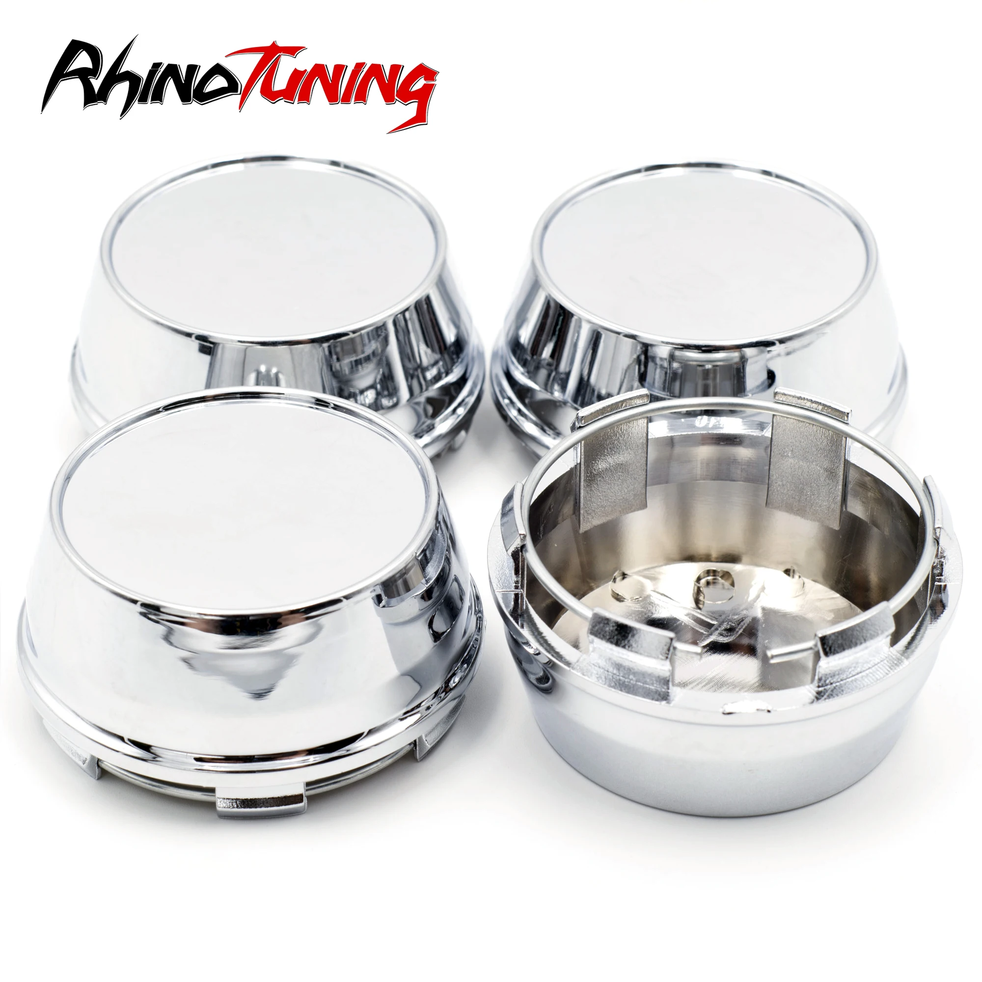 RhinoTuning 4Pcs 66mm 61mm Wheel Hub Cover Car Accessories For Universal Rims Dust Center Caps 6 Clip Modification Styling