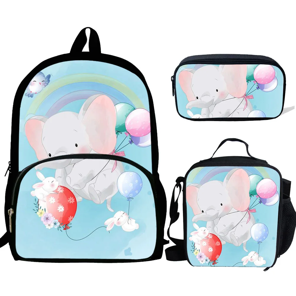 16Inch Mochilaelephant Baby Print Rucksack Cute Backpack Boys School Bags For Kids Bookbags Gift Girls Children 3 SET