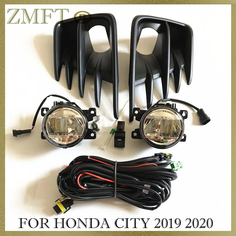 

1Set Car Front Bumper Foglight Fog Lamp For Honda CITY 2019 2020 With Wire Switch LED Bulb