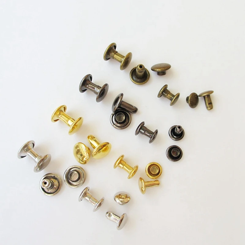 6/8/10/12mm Double Side Width Bracelet Punk Rivet Round Cap Stud For Leather Craft Wallet Belt Bag Shoe Pet Collar Accessories